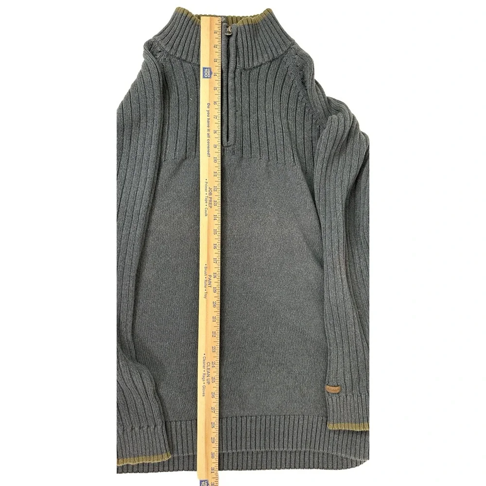 Columbia‎ Mens XXL Sweater 1/4 Zip Pullover Gray Knit Ribbed Mock Neck